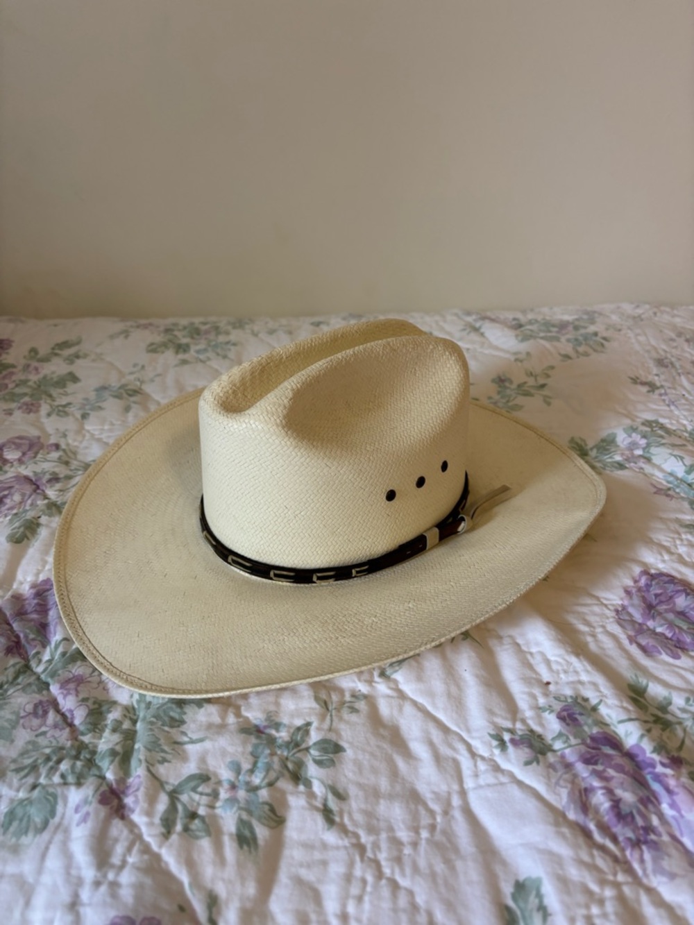 Vintage Stetson Stallion Straw Western Hat - Natural Sz 7